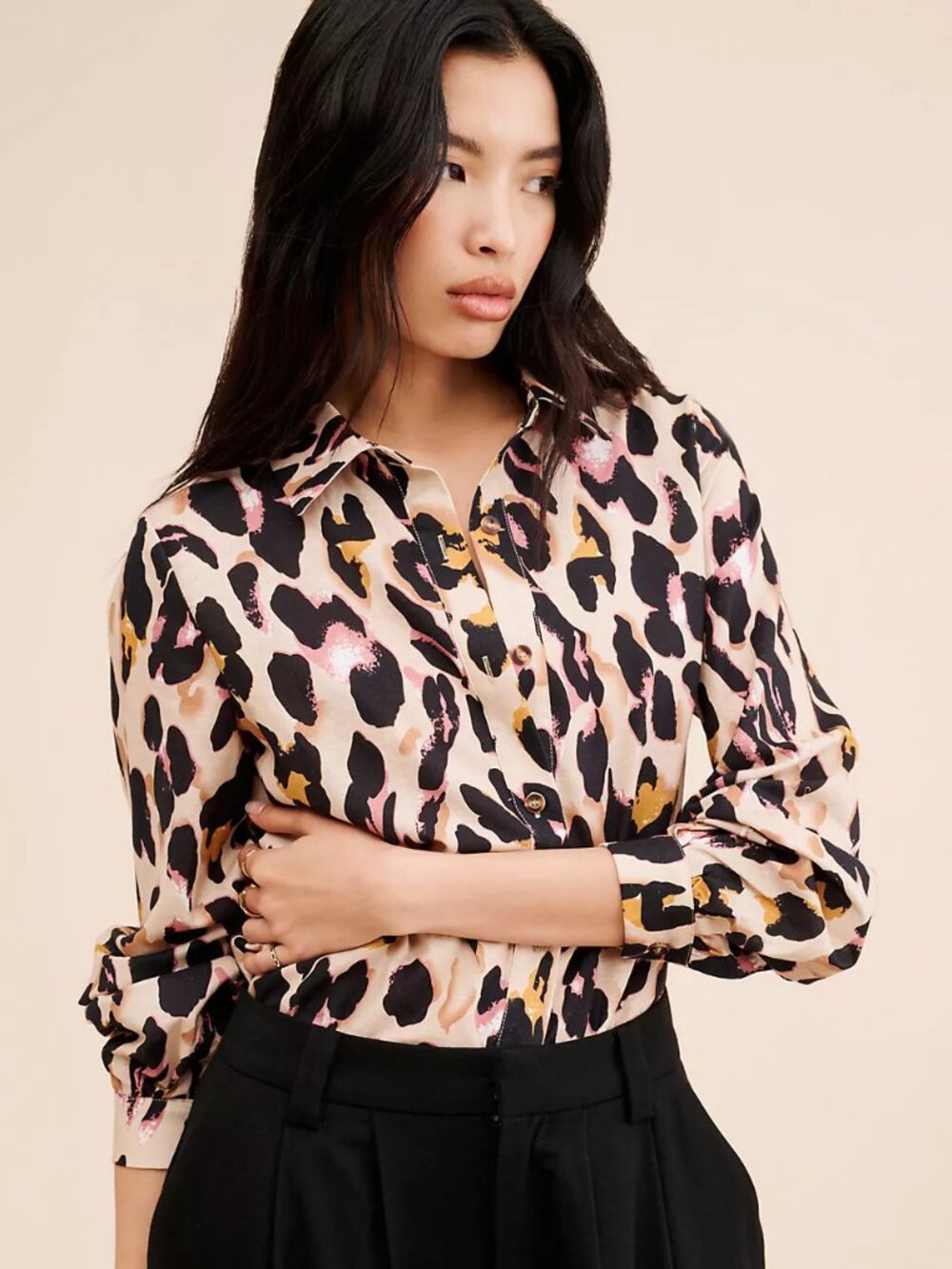 NWT Never Fully Dressed Gabbie Button-Front Shirt Leopard Print Size 18